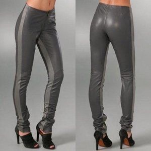 Vena Cava Leather Leggings with Knit Panels Tuxedo